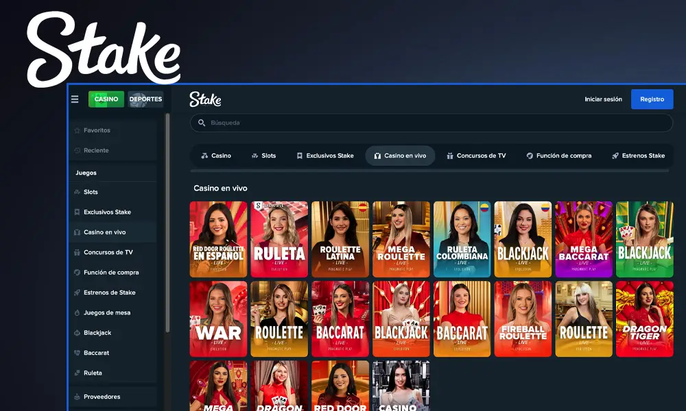 Juegos en vivo Casino Stake